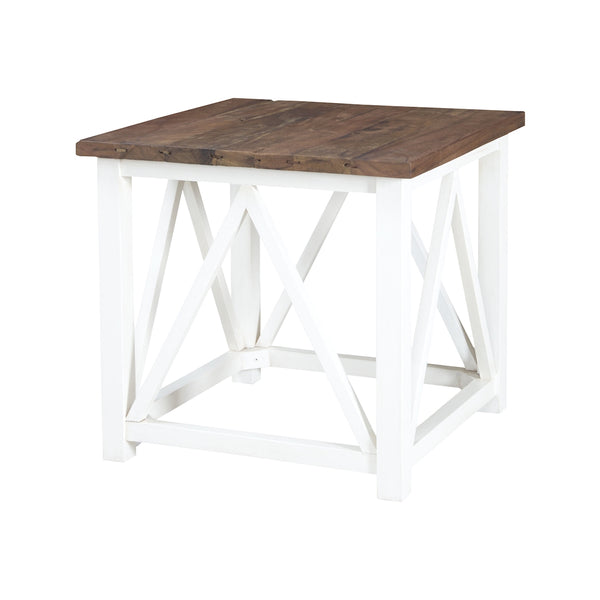 Square Stick Tables In Natural And Handpainted White