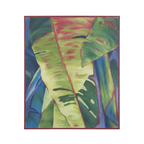 Marquesas Wall Decor 40-Inch Hand Painted Canvas Wall Decor with Solid Mahogany Gallery Frame
