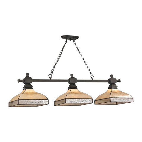 Santa Fe 3 Light Billiard In Tiffany Bronze