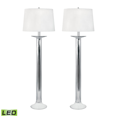 Mercury Glass Candlestick LED Table Lamp