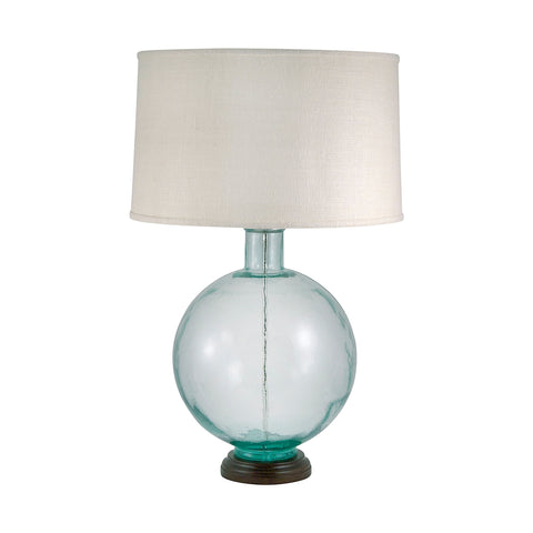 Aquamarine Recycled Glass Orb Table Lamp
