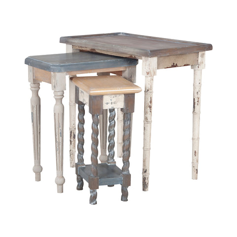 Artifacts Nesting Tables In Multi Stain Collage Finish