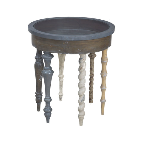 Artifacts Round Side Table In Antique Smoke