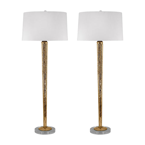 Mercury Glass Candlestick Lamp In Gold