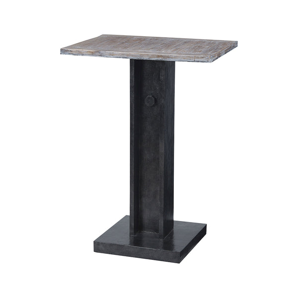 Bistro Accent Table With Natural Wood Top