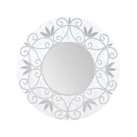 Surrey Wall Mirror In Silver And White