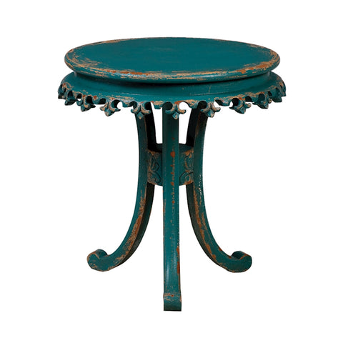 Fleur De Lis Bib Table In Teal