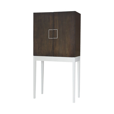 West End Bar Cabinet In Heritage Grey Stain And Cappucino Foam