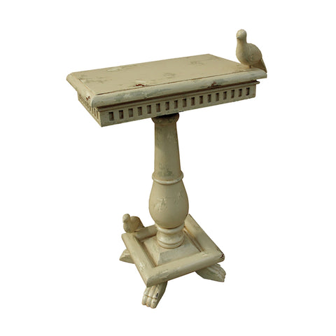 Socle Table With Birds In Cream