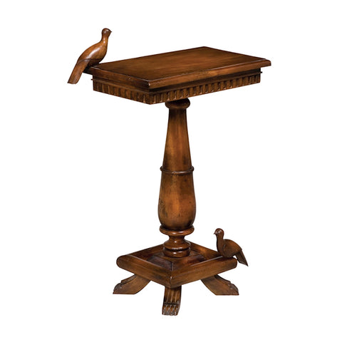 Socle Table With Birds In Woodtone