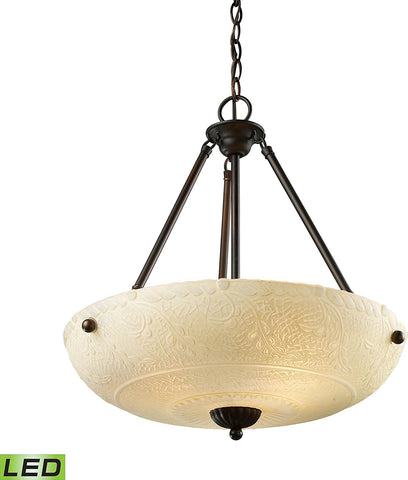 Restoration Pendants 4 Light LED Pendant In Aged Bronze