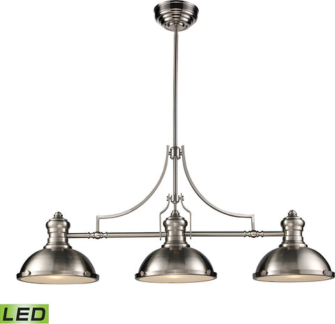 Chadwick 3 Light LED Billiard In Satin Nickel