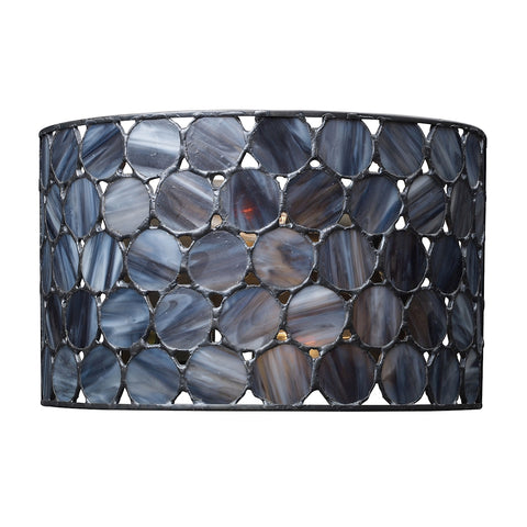 Cirque 1 Light Sconce In Matte Black And Tiffany Glass