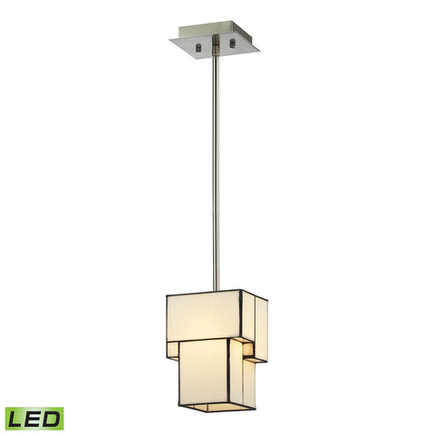 Cubist 1 Light LED Mini Pendant In Brushed Nickel