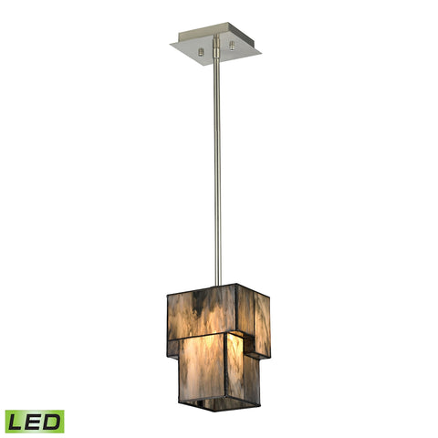 Cubist 1 Light LED Mini Pendant In Brushed Nickel