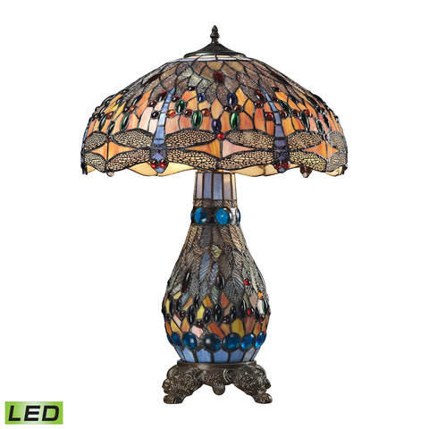 Dragonfly 3 Light LED Table Lamp In Dark Bronze
