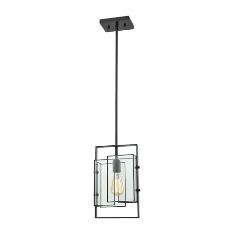 Stratus 1 Light Pendant In Oil Rubbed Bronze With Clear Glass