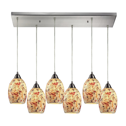 Avalon 6 Light Pendant In Satin Nickel