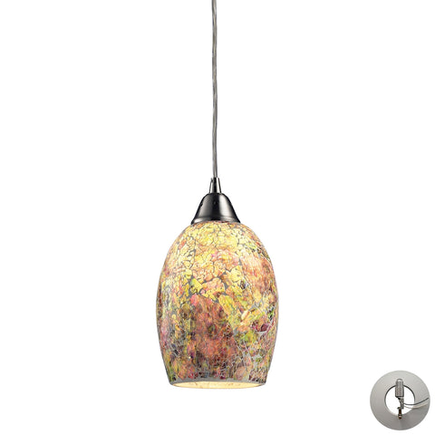 Avalon 1 Light Pendant In Satin Nickel With Adapter Kit