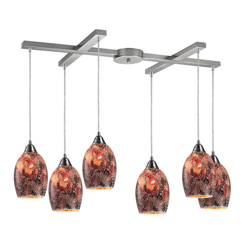 Avalon 6 Light Pendant In Satin Nickel