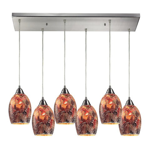 Avalon 6 Light Pendant In Satin Nickel