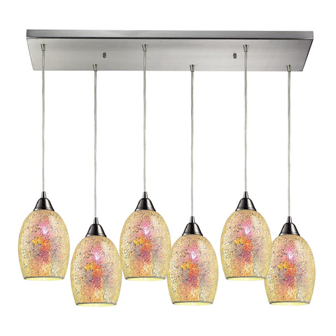 Avalon 6 Light Pendant In Satin Nickel