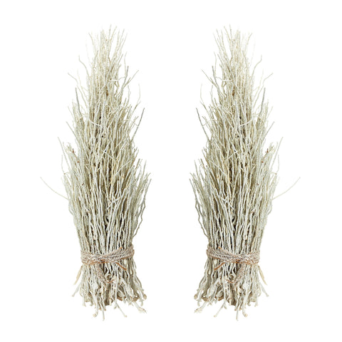 White Washed Cocoa Twig Sheaf - Set of 2