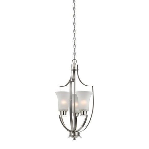 Foyer 3 Light Pendant In Brushed Nickel