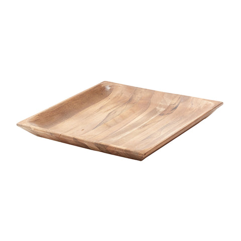 Natural Shallow Teak Tray - Large