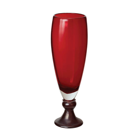Ruby Pearl Vase With Metallic Foot - Small