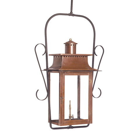 Maryville Outdoor Gas Ceiling Lantern In Aged Copper