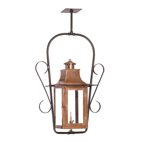 Maryville Outdoor Gas Ceiling Lantern In Aged Copper