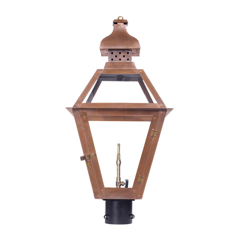 Bayou Outdoor Gas Post Lantern In Aged Copper