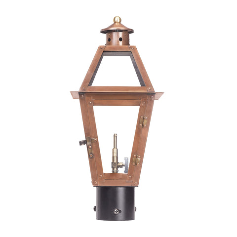 Grande Isle Outdoor Gas Post Lantern In Aged Copper