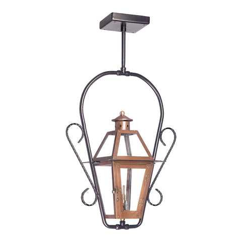 Grande Isle Outdoor Gas Ceiling Lantern In Aged Copper