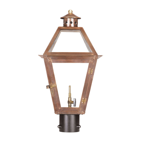 Grande Isle Outdoor Gas Post Lantern In Aged Copper