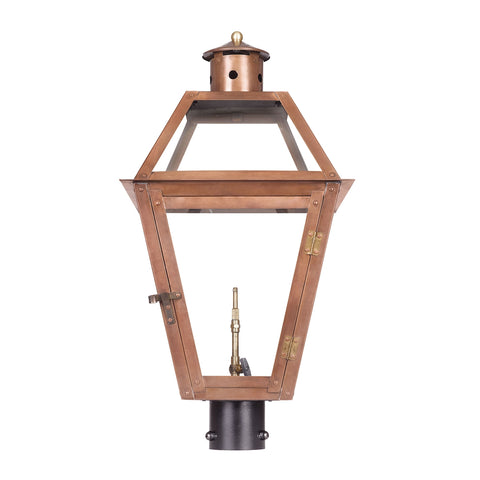 Grande Isle Outdoor Gas Post Lantern In Aged Copper