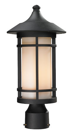 Z-Lite Woodland Outdoor Post Light 527PHM-BK
