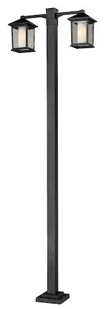 Z-Lite Mesa 2 Head Outdoor Post 523-2-536P-BK