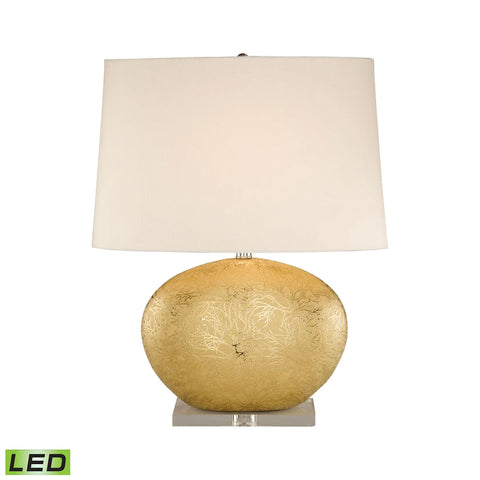Gold Oval Ceramic LED Table Lamp
