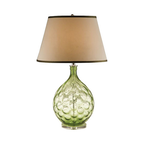 Green Thumb Print Glass Table Lamp