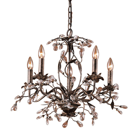 Circeo 5 Light Chandelier In Deep Rust