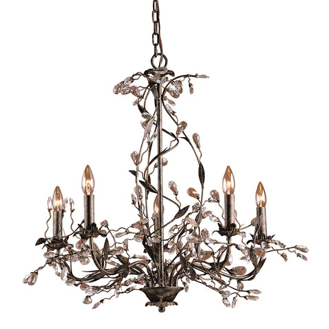 Circeo 5 Light Chandelier In Deep Rust