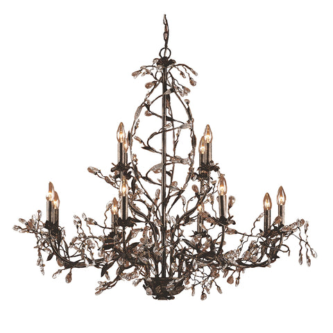 Circeo 12 Light Chandelier In Deep Rust