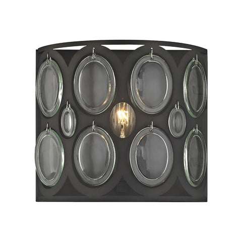 Serai 1 Light Vanity In Oil Rubbed Bronze With Clear Glass