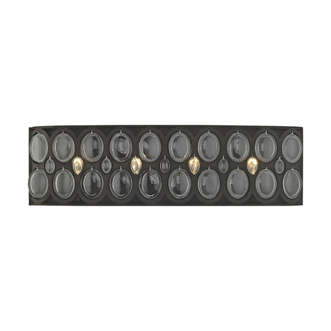 Serai 4 Light Vanity In Oil Rubbed Bronze With Clear Glass
