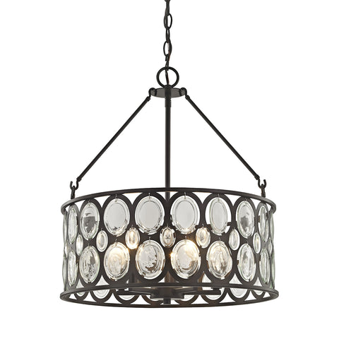 Serai 5 Light Chandelier In Oil Rubbed Bronze With Clear Glass