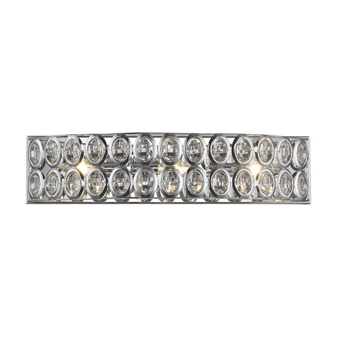 Tessa 3 Light Vanity In Polished Chrome With Clear Crystal