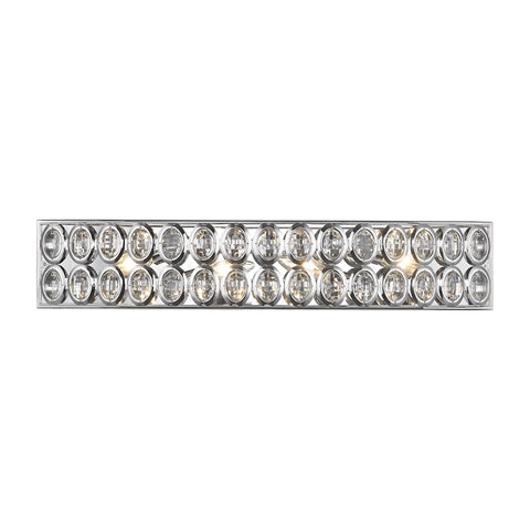 Tessa 4 Light Vanity In Polished Chrome With Clear Crystal