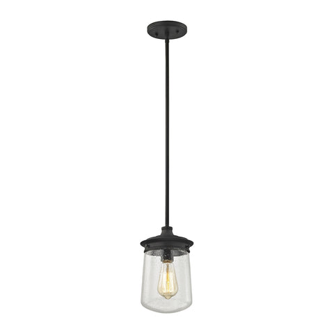 Hamel 1 Light Pendant In Oil Rubbed Bronze With Clear Seedy Glass